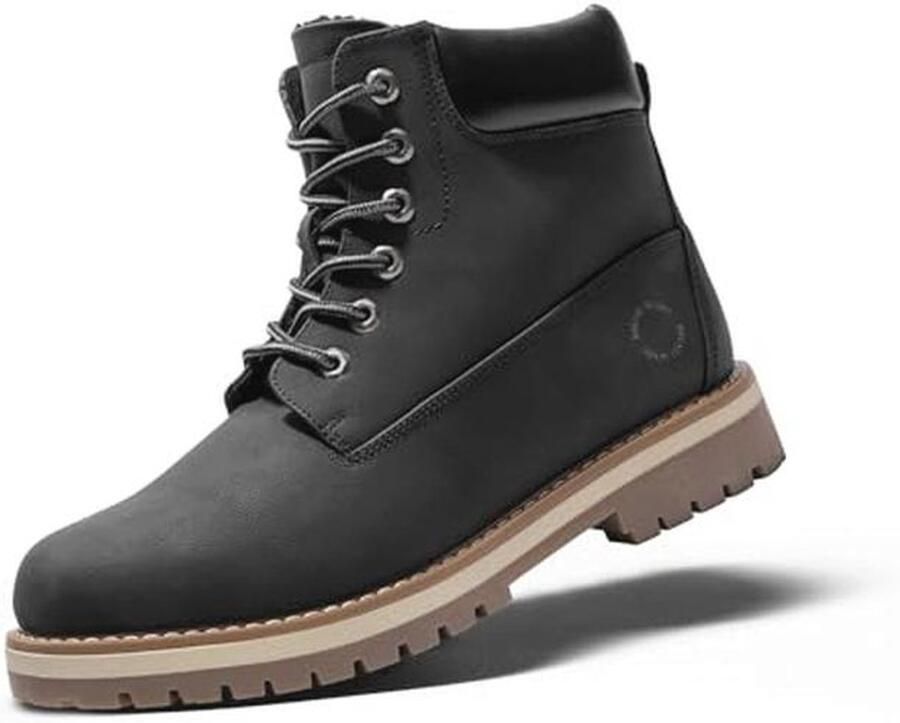 Zwarte Winterlaarzen voor Heren Gevoerde Sneeuwschoenen voor Buiten en Werk