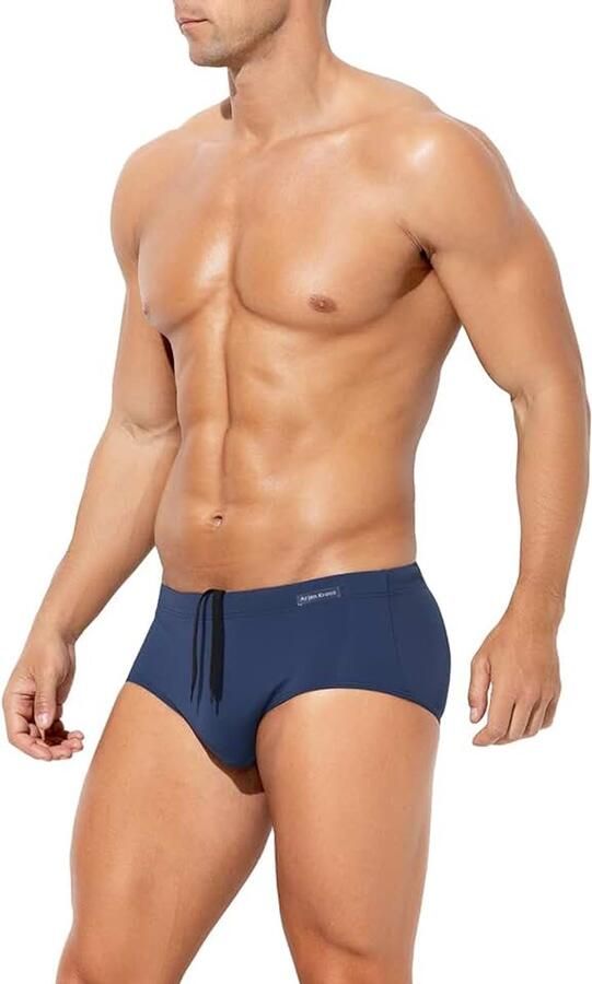 Zwemslip voor Heren Zwembroek Slip met Verstelbaar Trekkoord Trand Surfen Zwemmen Heren Badkleding Zwembrief