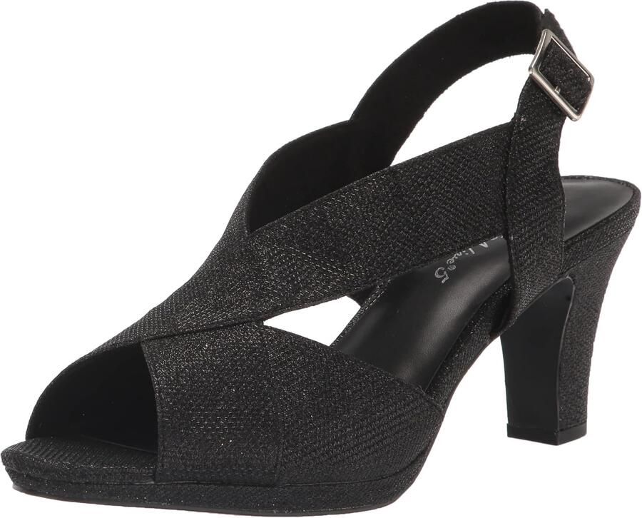 Easy Street Christy Dames Sandalen met Hak Zwart Glitter