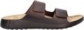 Ecco Slippers Cozmo M zomerschoen slippers klittenbandschoen met subtiele decoratieve stiksels - Donkerbruin