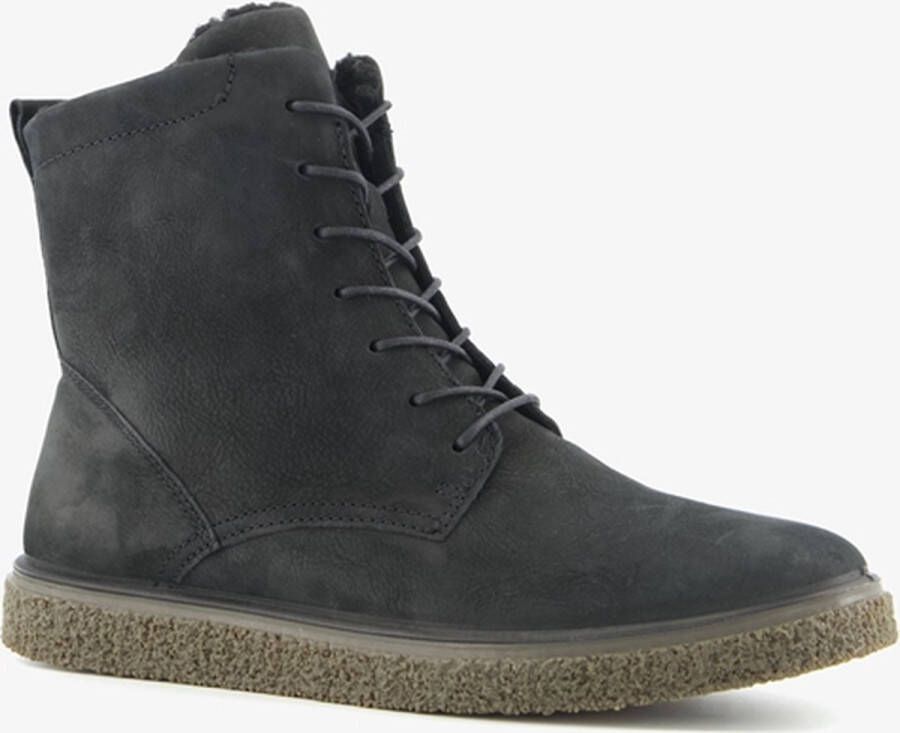 ECCO Crepetray gevoerde leren dames veterboots Zwart Echt leer Uitneembare zool