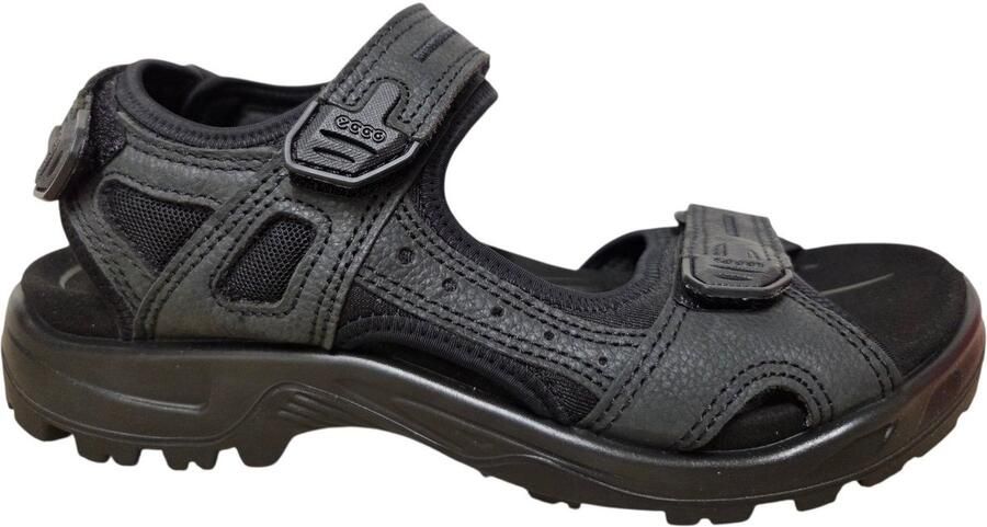 ECCO 069564 12001 Offroad Sandalen Zwart Leer en Textiel Heren Zwart