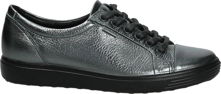 ECCO 430003 -Soft 7 Ladies Veterschoen plat Dames Zilver 01602 -Dark Shadow