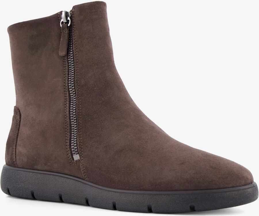ECCO Bella 2 W Zip Enkellaarsjes bruin Suede Dames