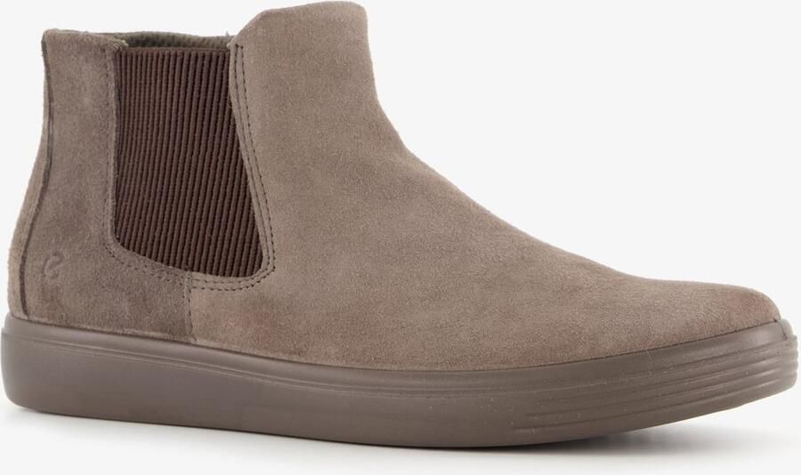 ECCO Classic suède dames Chelsea boots taupe Bruin Echt leer Uitneembare zool