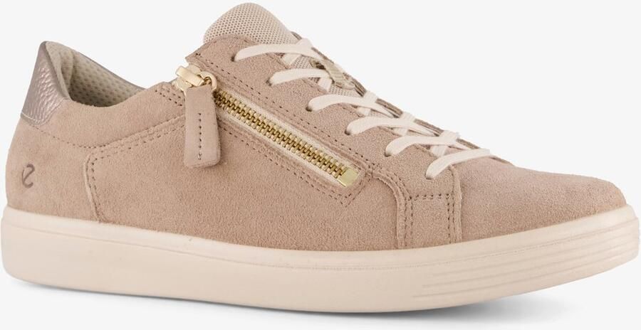 ECCO Classic suède dames sneakers beige Echt leer Uitneembare zool