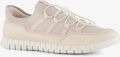 ECCO Gruuv Lite W Limestone leren dames sneakers beige Uitneembare zool - Beige