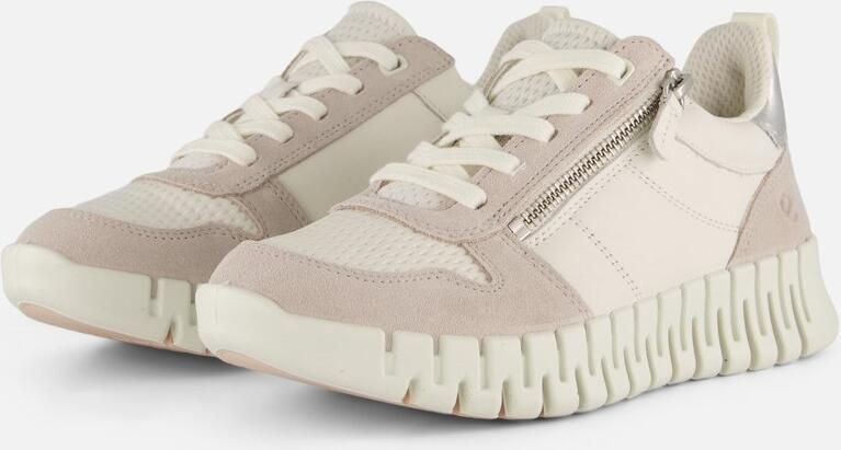 ECCO Gruuv Side Zip Sneakers wit Leer Dames - Foto 2