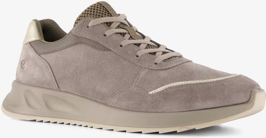 ECCO OTM W Low-Cut suède dames sneakers taupe Beige Echt leer Uitneembare zool