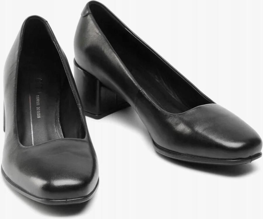 ECCO Shape Squared Damespumps Zwart Leren Bovenwerk