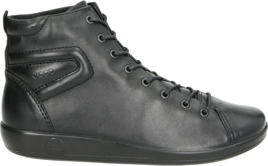 ECCO SOFT 2.0 dames Veterboot Sneakers Zwart