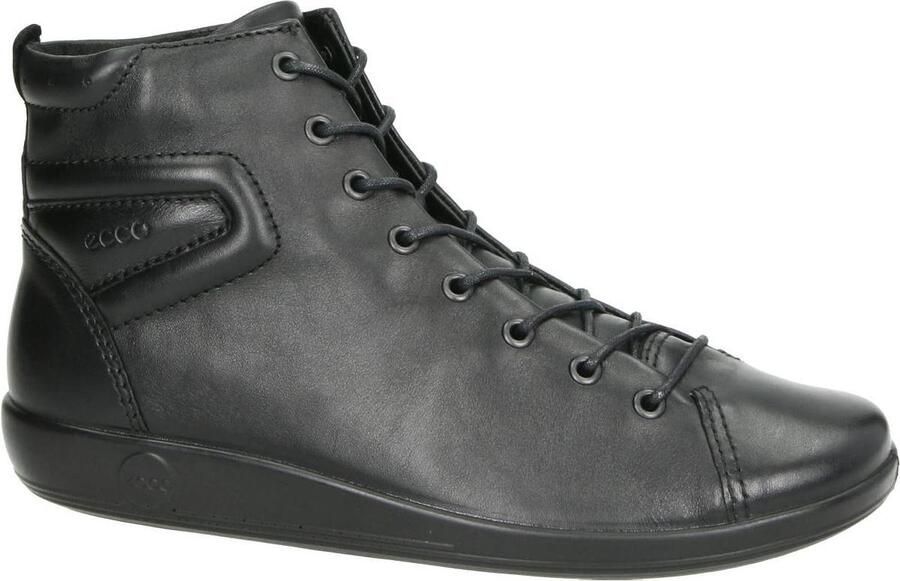 ECCO SOFT 2.0 dames Veterboot Sneakers Zwart
