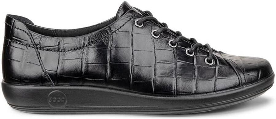 ECCO Soft 2.0 Dames Veterschoen 206503-12001 Zwart