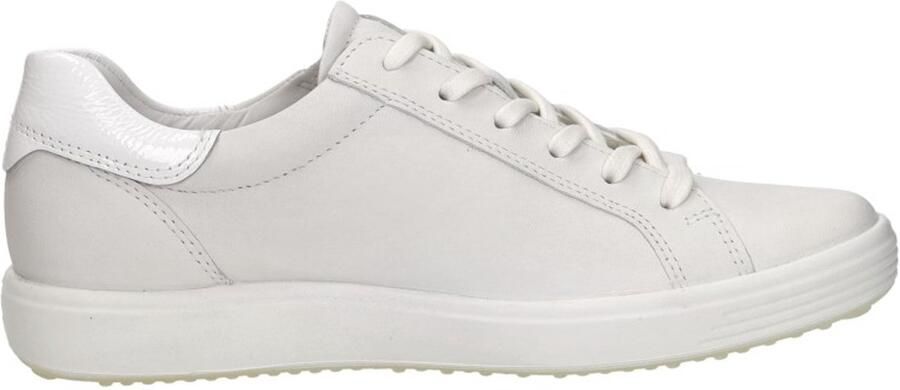ECCO Soft 7 Side Zip Lace Veterschoenen Laag Wit
