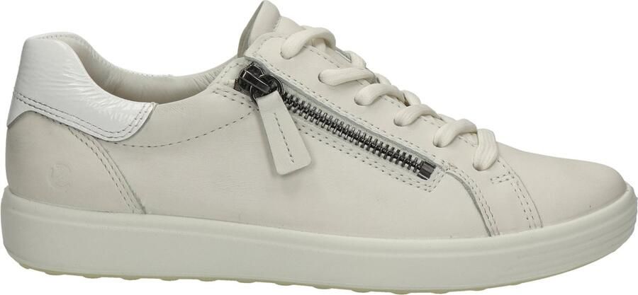 ECCO Soft 7 Side Zip Lace Veterschoenen Laag Wit