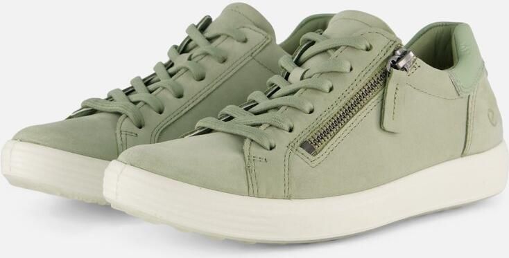 ECCO Soft 7 Side Zip Sneakers groen Nubuck Dames