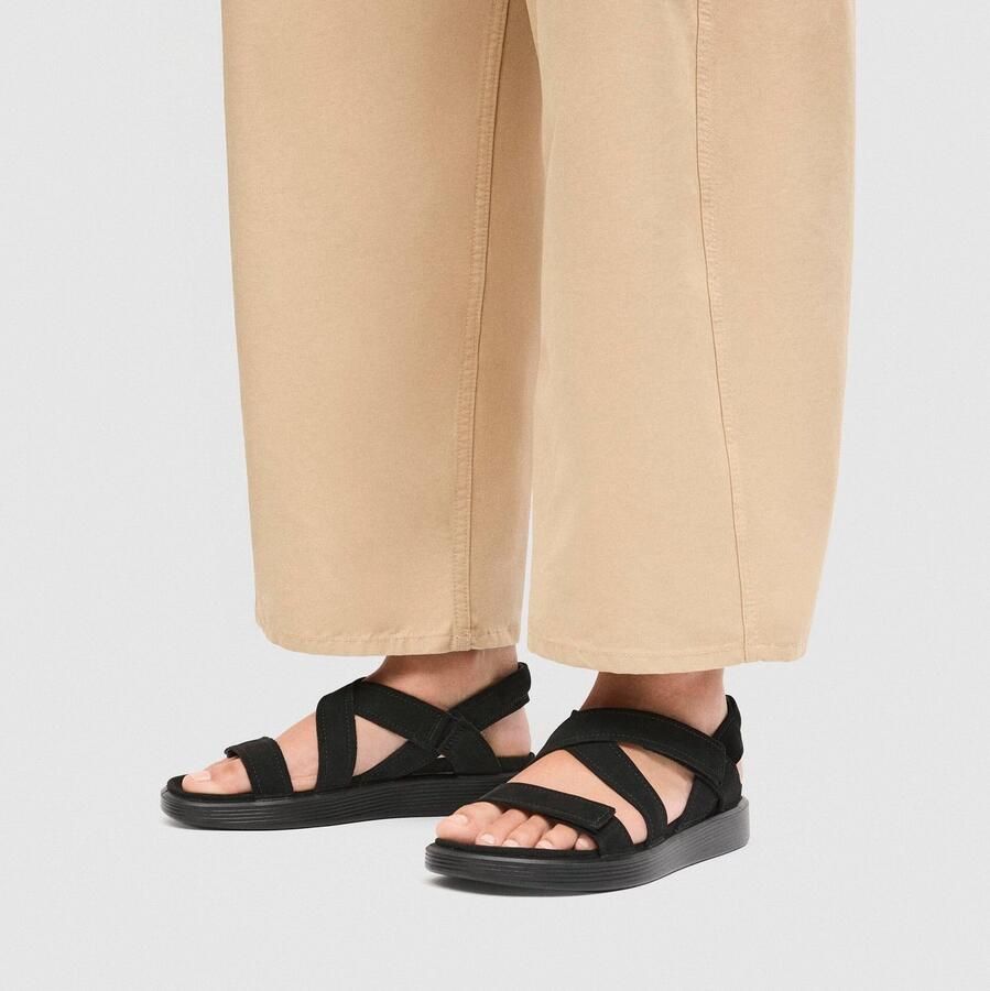 ECCO Soft Sandalen zwart Leer