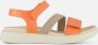ECCO Flowt W Strap Sandalen oranje Leer Dames - Thumbnail 4