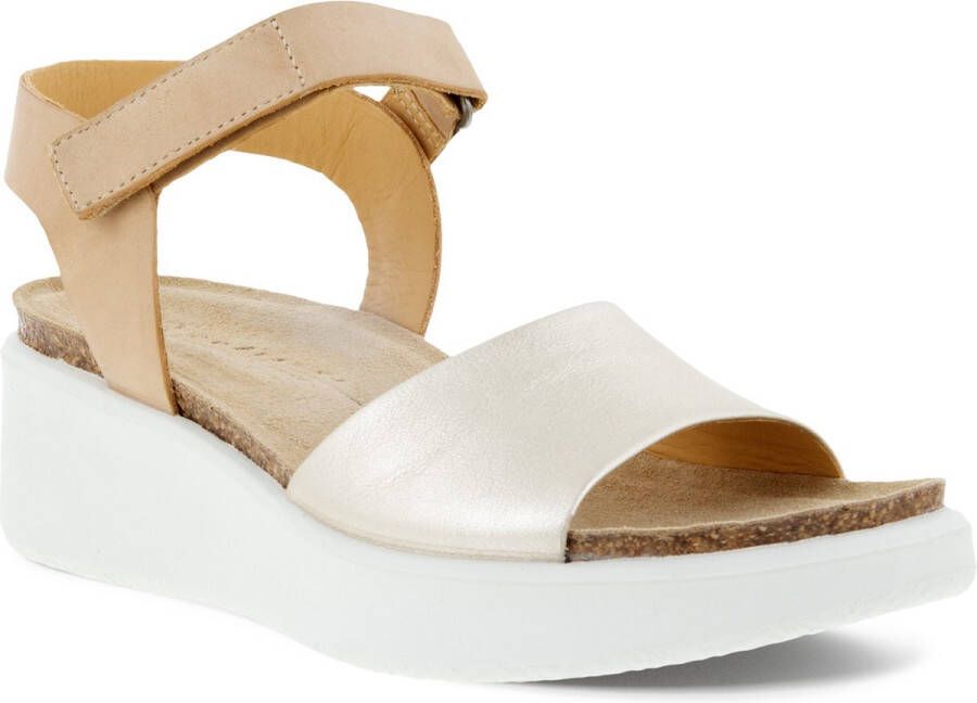 ECCO Flowt Wedge Cork Sandalen beige Nubuck Dames