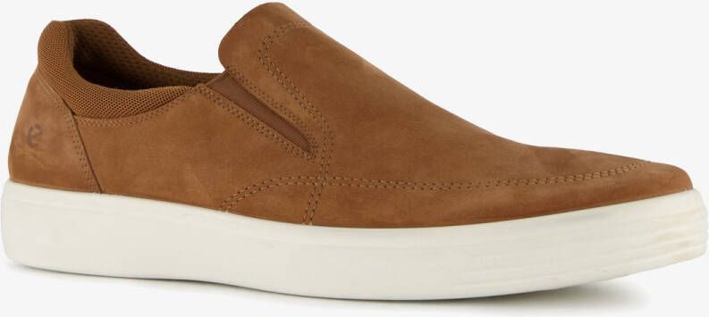 ECCO leren heren instappers cognac wit Uitneembare zool
