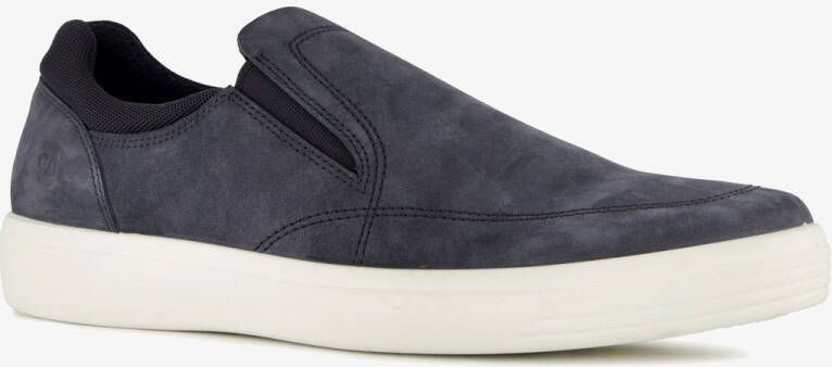 ECCO leren heren instappers donkerblauw wit Uitneembare zool