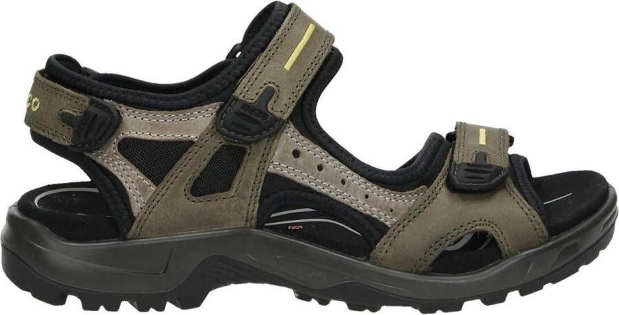 ECCO Off Road leren heren sandalen zwart groen