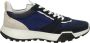 ECCO Retro heren sneaker Blauw wit - Thumbnail 1