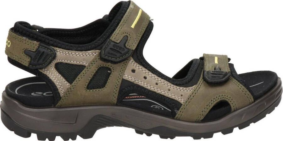 ECCO Off Road leren heren sandalen zwart groen