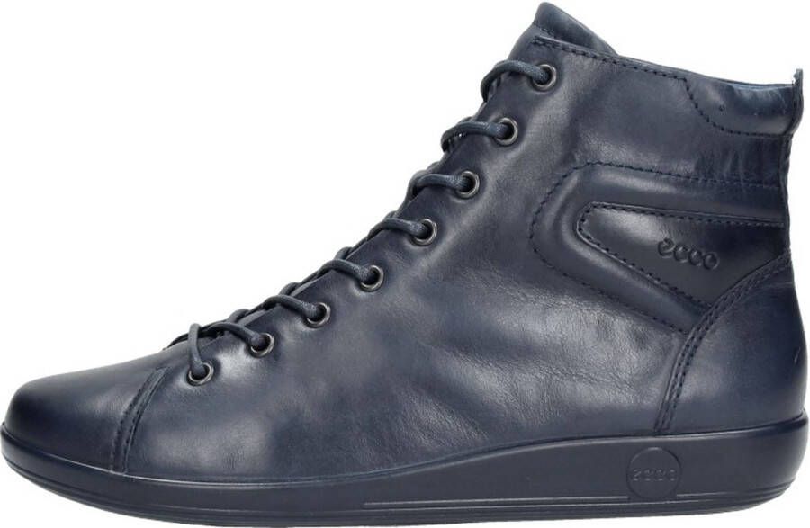 ECCO Soft 2.0 Veterboots blauw Leer Dames