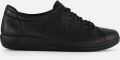 Ecco Veterschoenen Soft 2.0 vrijetijdsschoen lage schoen veterschoen met subtiele logo-opdruk - Zwart