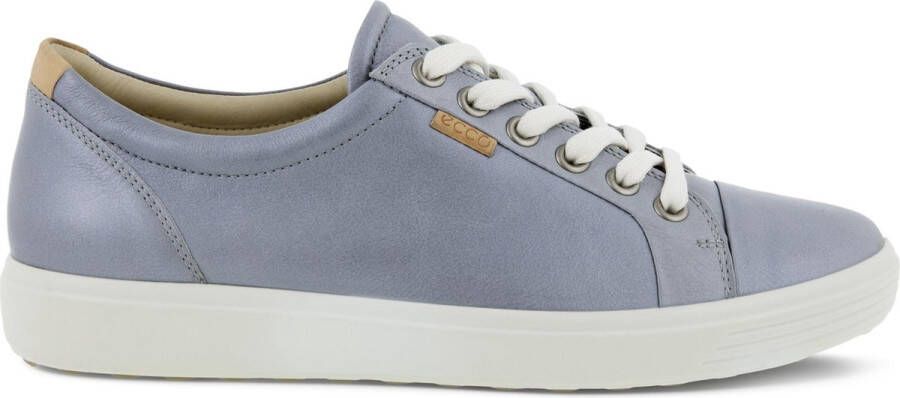ECCO Soft 7 Dames Sneakers Silver Grey Metallic - Schoenen.nl