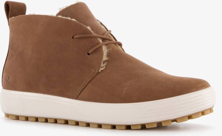 ECCO Soft 7 Tred leren dames veterschoenen camel Bruin Uitneembare zool