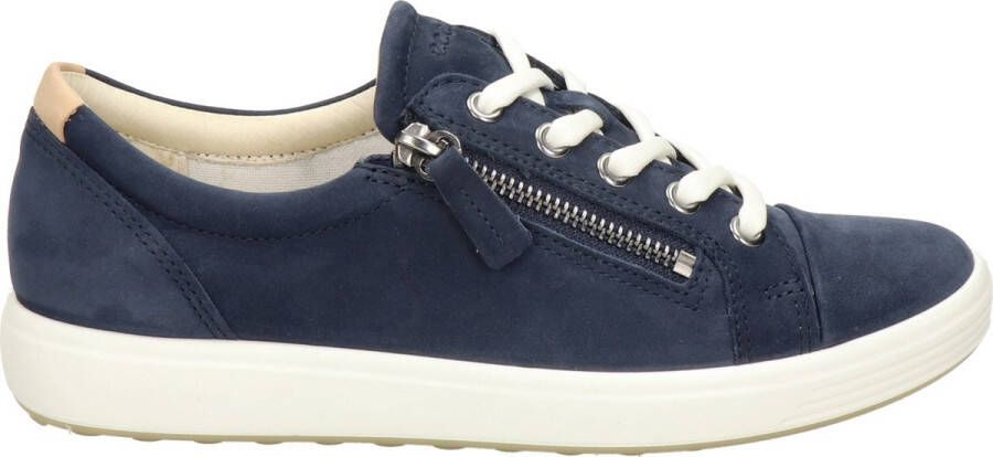 ECCO Soft 7 W Veterschoenen blauw Textiel Dames