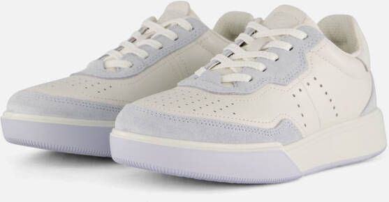 ECCO Street Court Sneakers wit Leer Dames