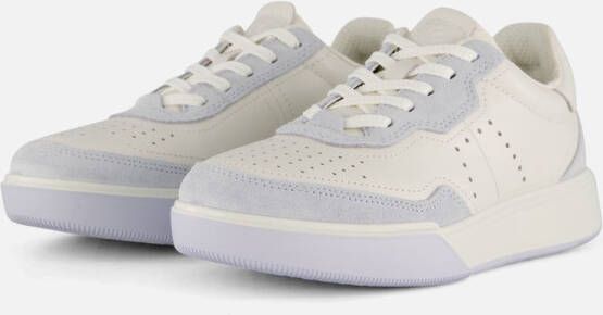ECCO Street Court Sneakers wit Leer Dames
