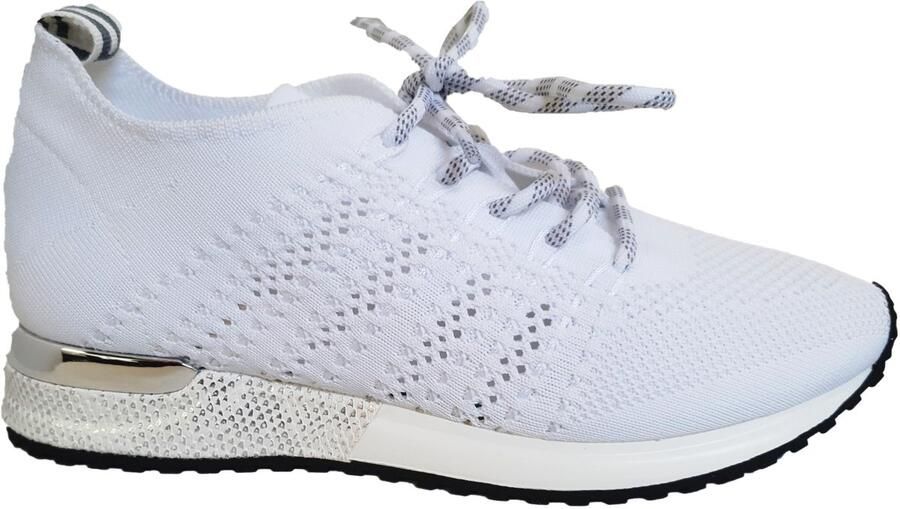 Edel Fashion La Strada Sneaker Laag Dames Sneakersock Easy Fit Wit