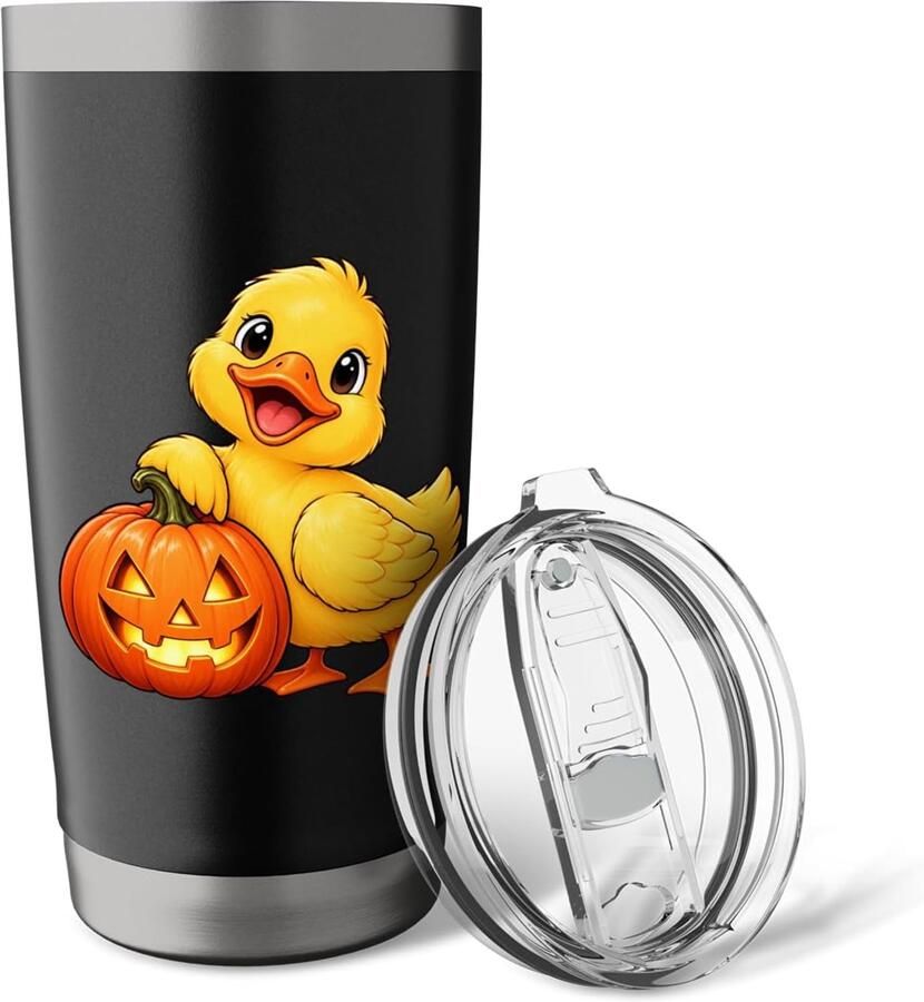 Eend Halloween pompoen thermobeker