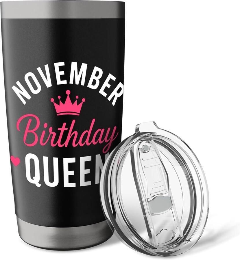 Eenvoudig quote Vier November Geboorte Koningin Dubbelwandige RVS Thermosbeker