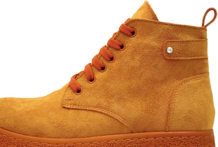 Efrin Mode Efrin Veterboots met plateauzool Oranje