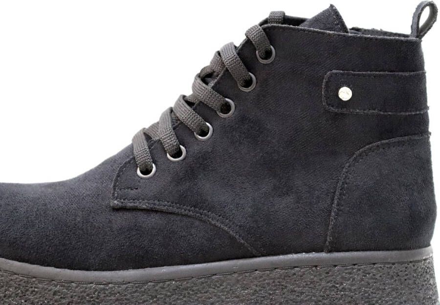 Efrin Mode Efrin Veterboots met plateauzool Zwart