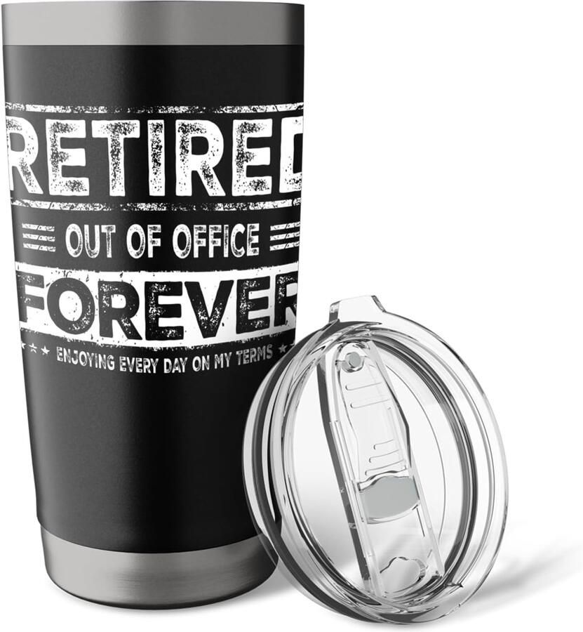 Eindelijk vrij! Grappige quote Retirement Freedom thermosbeker