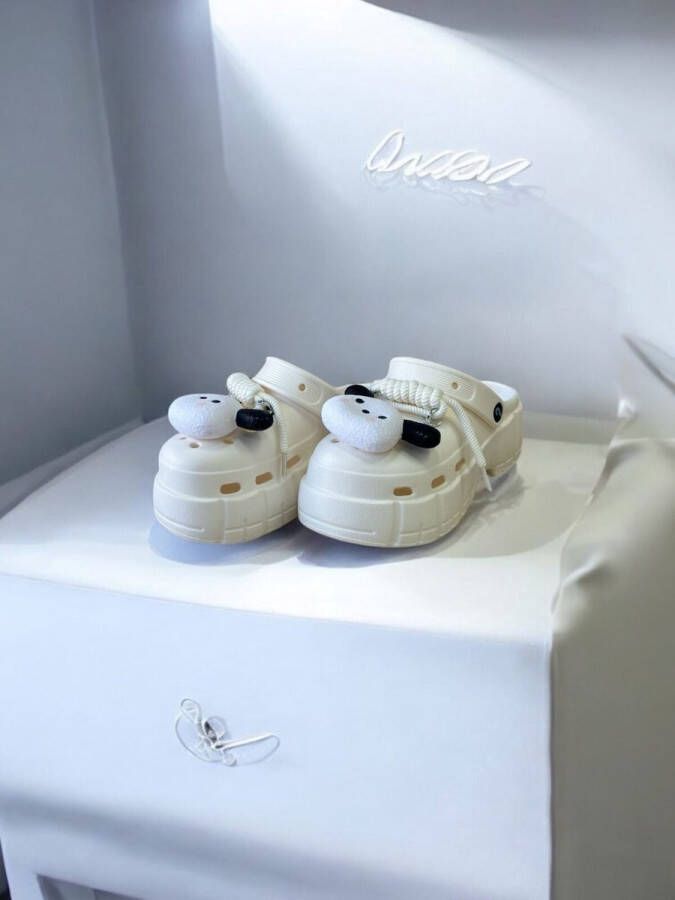 Ekselans EK-181 Witte Unisex Slippers met Panda Beertje Comfortabel & Speels Design