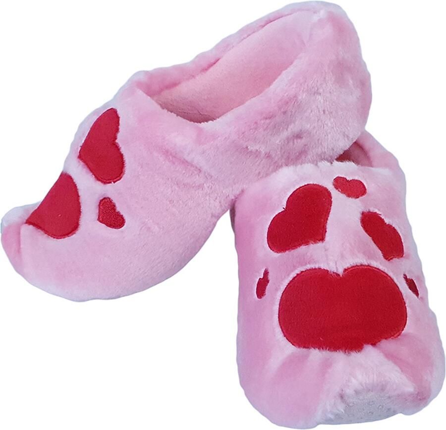 ELCEE-HALY BV Elcee-Haly Klomp sloffen Roze Love Pantoffelklompen met Hartjes Warme sloffen Roze