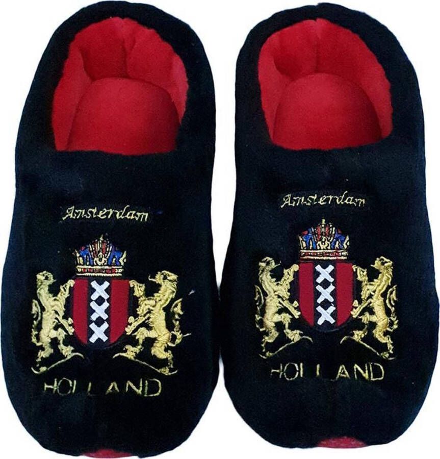 Elcee-Haly Hollandse Klomp Sloffen Zwarte Wapen Amsterdam Warme Sloffen