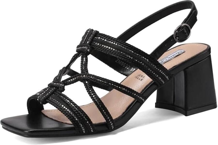 Elegante Dames Sandalen met Hak Zwart Gesp