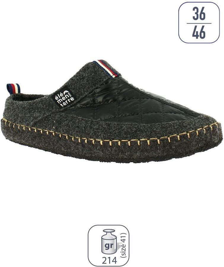 ELE TERRE Ge gde pantoffels van gewatteerd vilt Élé terre Oniealaise