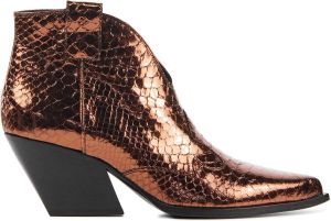 Elena Iachi Cowboylaarzen Dames Laarzen Schoenen Leer Krokodillenprint E2004 Koper