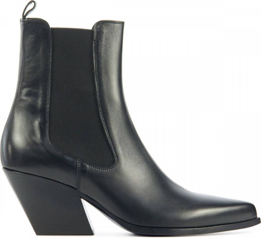 Elena Iachi Vrouwen Leren Cowboy Laarzen Western Boots E2867 Zwart