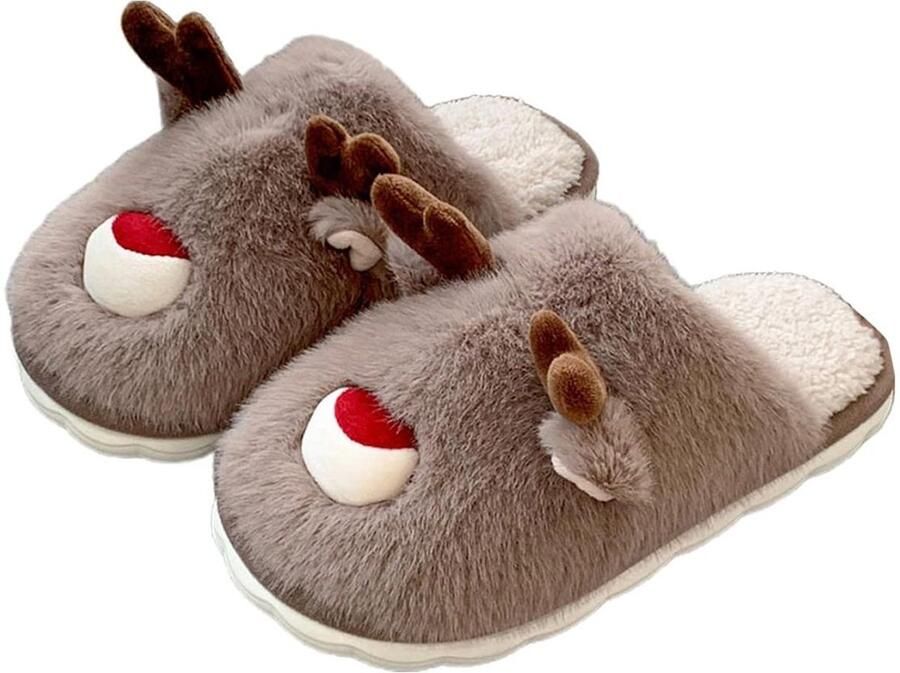 Elkuaie Comfortabele Pantoffels Winterpantoffels Voor Thuis 1 Paar Bruin