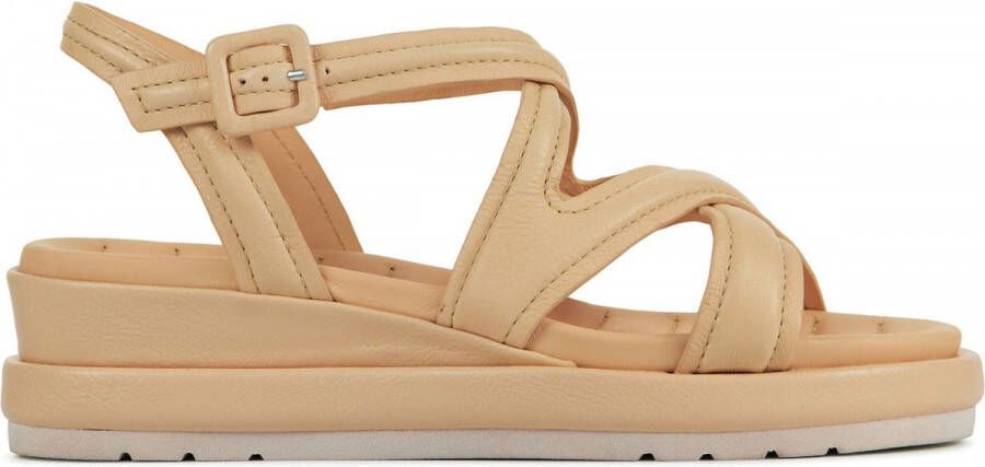 Elvio Zanon Sandalen Dames Damesschoenen Leer Blokhak hoogte 4 cm EQ0805X Zalm